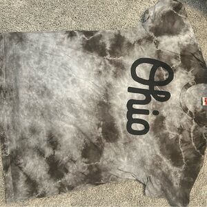 HOMAGE Gray Tie-Dye "Ohio" Short Sleeve Tee